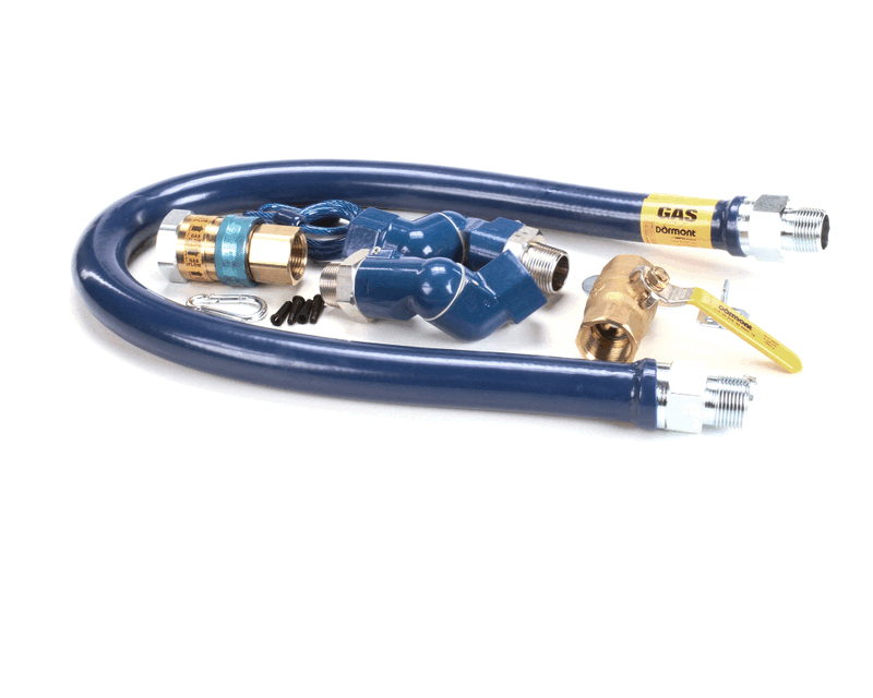 Dormont 16100KIT2S48 Gas Hose Kit, 48 X 1", With Qd/Valve/Swivels, Restrain Devise
