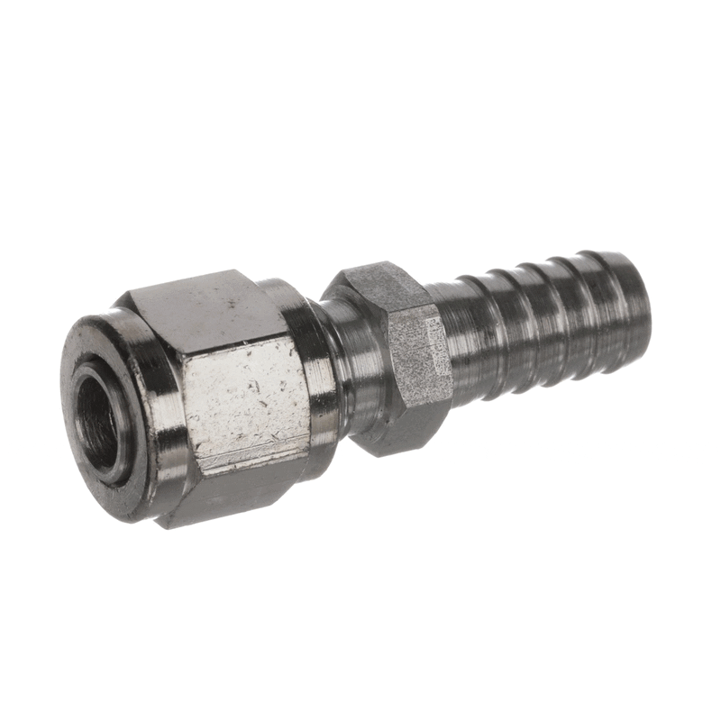 Lancer 7038 Adapter/Fitting, 3/8" Barb x 1/4" Compression Sleeve, Stainless Steel