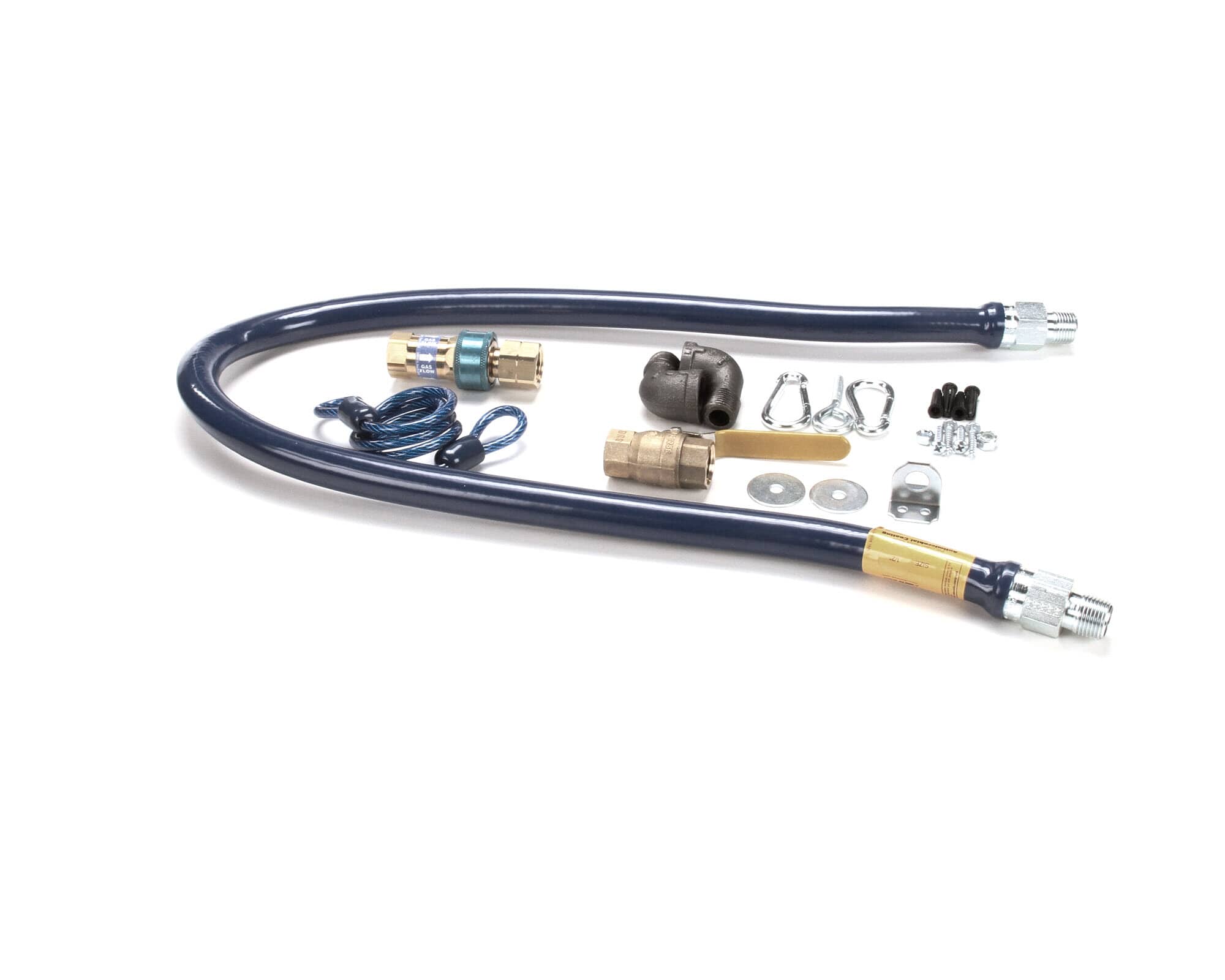 Dormont 1650KIT48 Gas Hose 1/2 X 48" With Qd/Valve/Restraining Kit - ChefParts