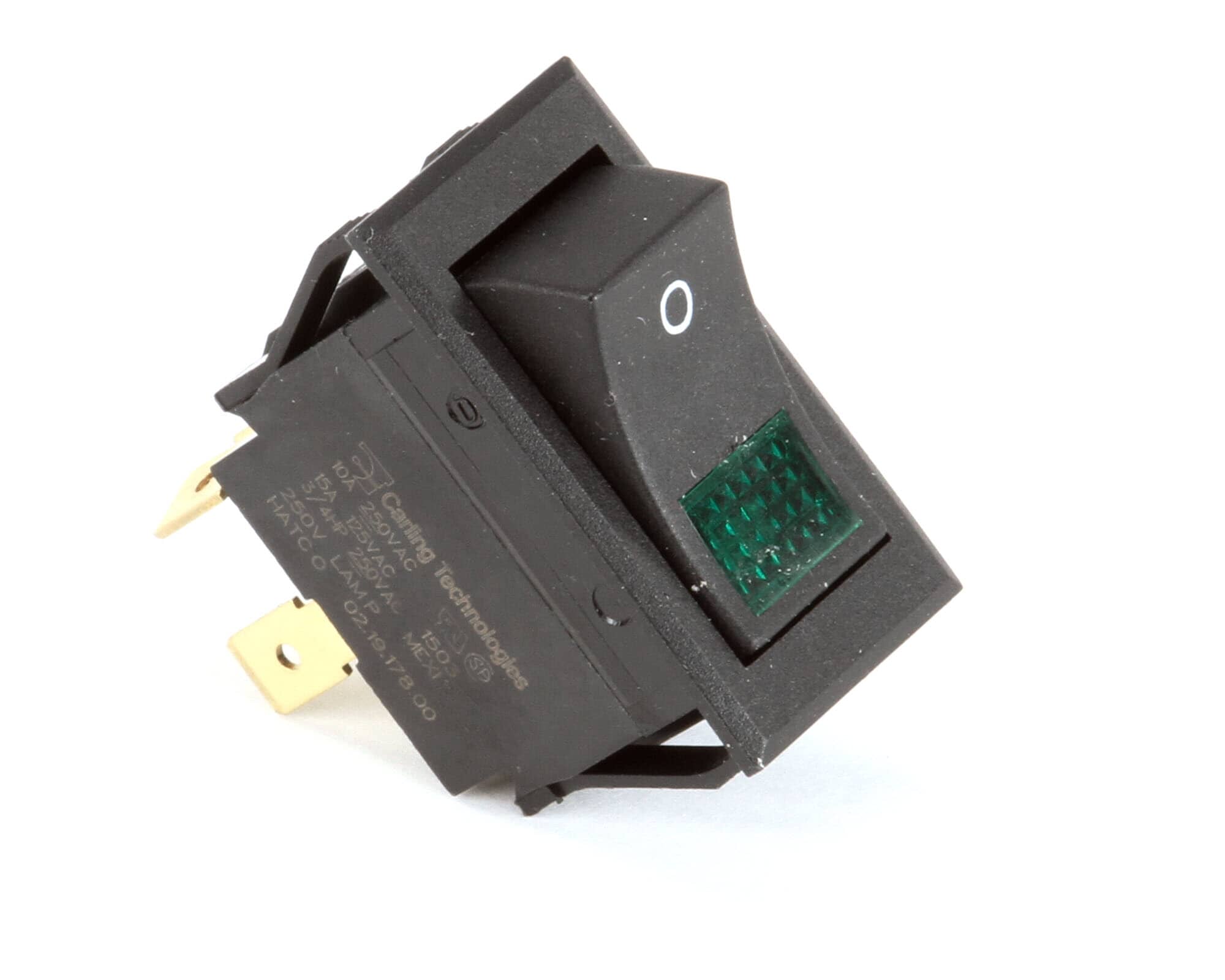 switch rocker dpst green 10a 250v - 02.19.178.00